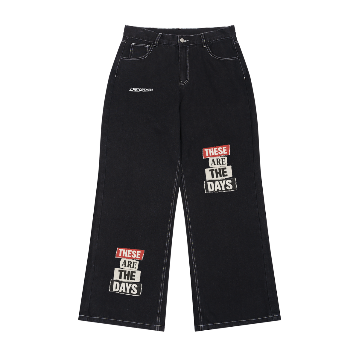Men's Straight Leg Raw Denim Jeans