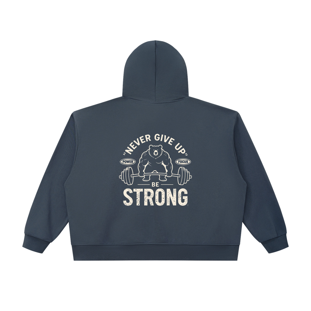 Unisex Oversized Chunky-Zip Boxy Hoodie