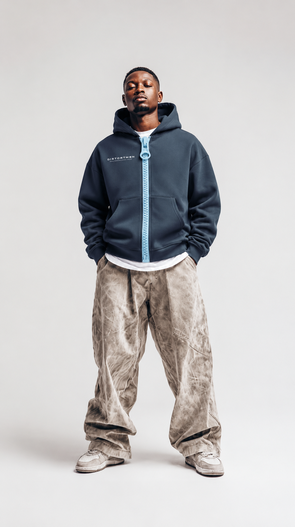 Unisex Oversized Chunky-Zip Boxy Hoodie