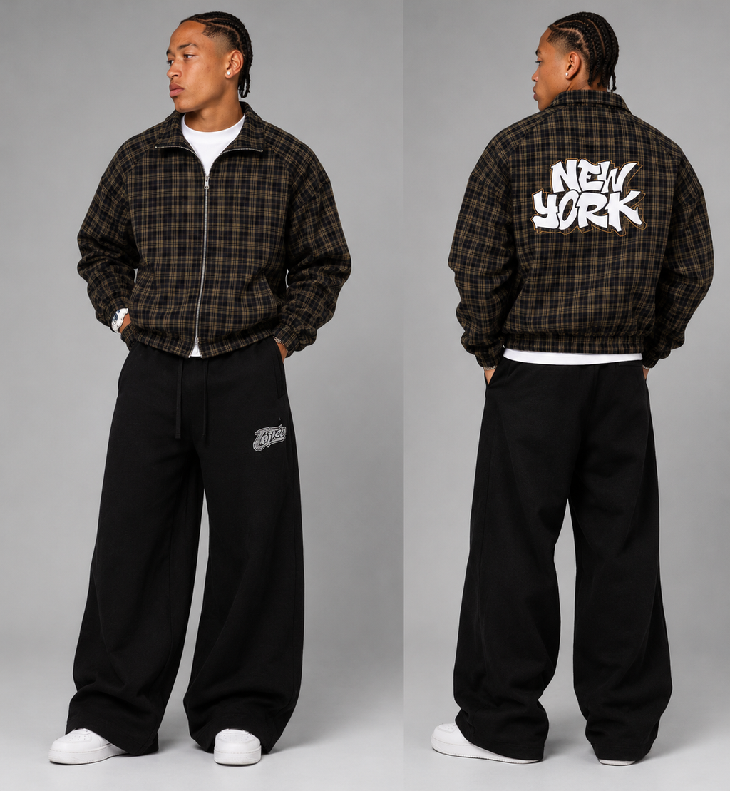 Unisex Plaid Full-Zip Track Jacket