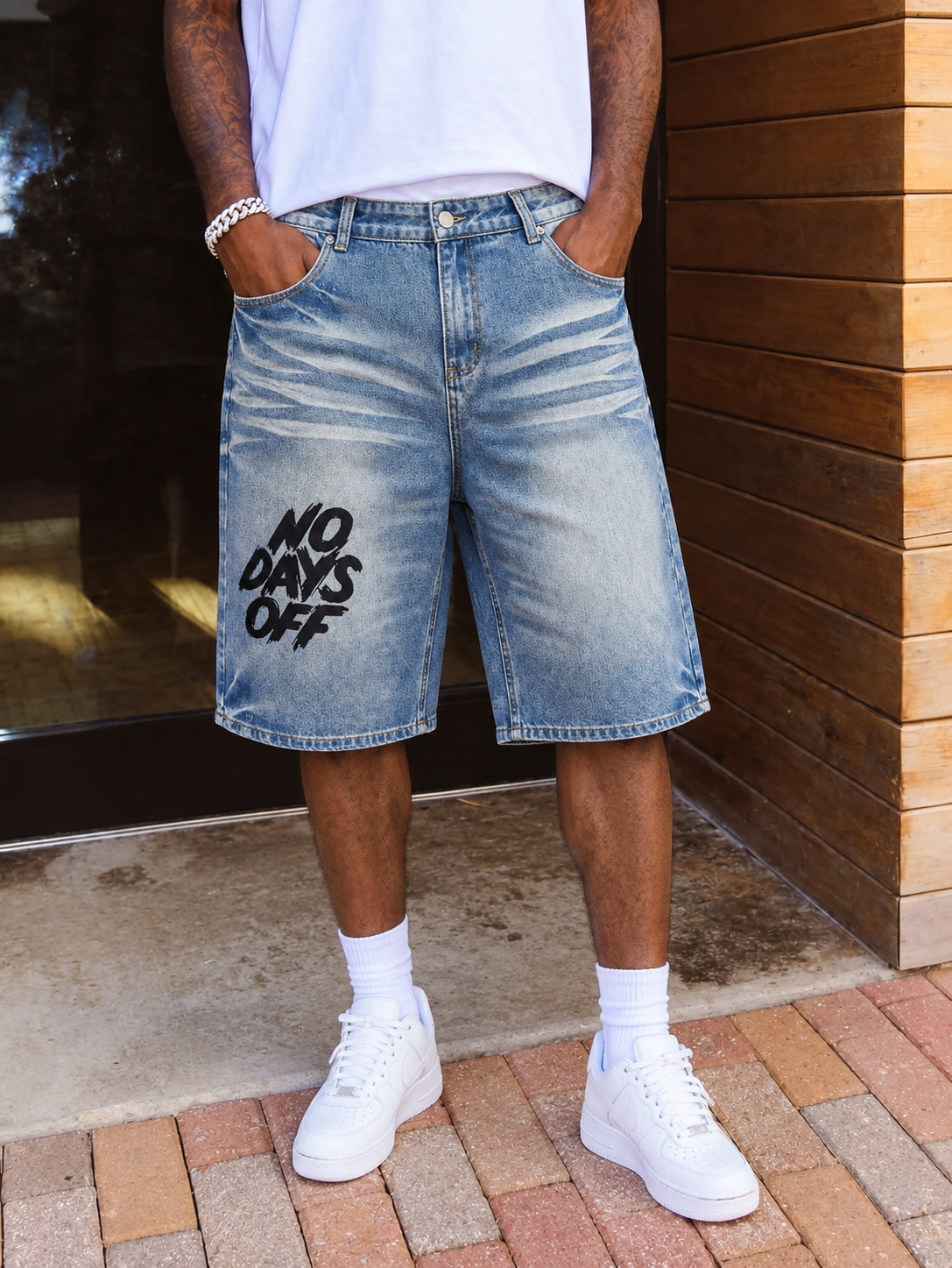 Men's Vintage Wash Denim Shorts